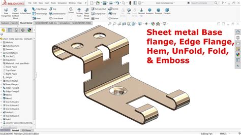 hem sheet metal parts solidworks|solidworks hems tool.